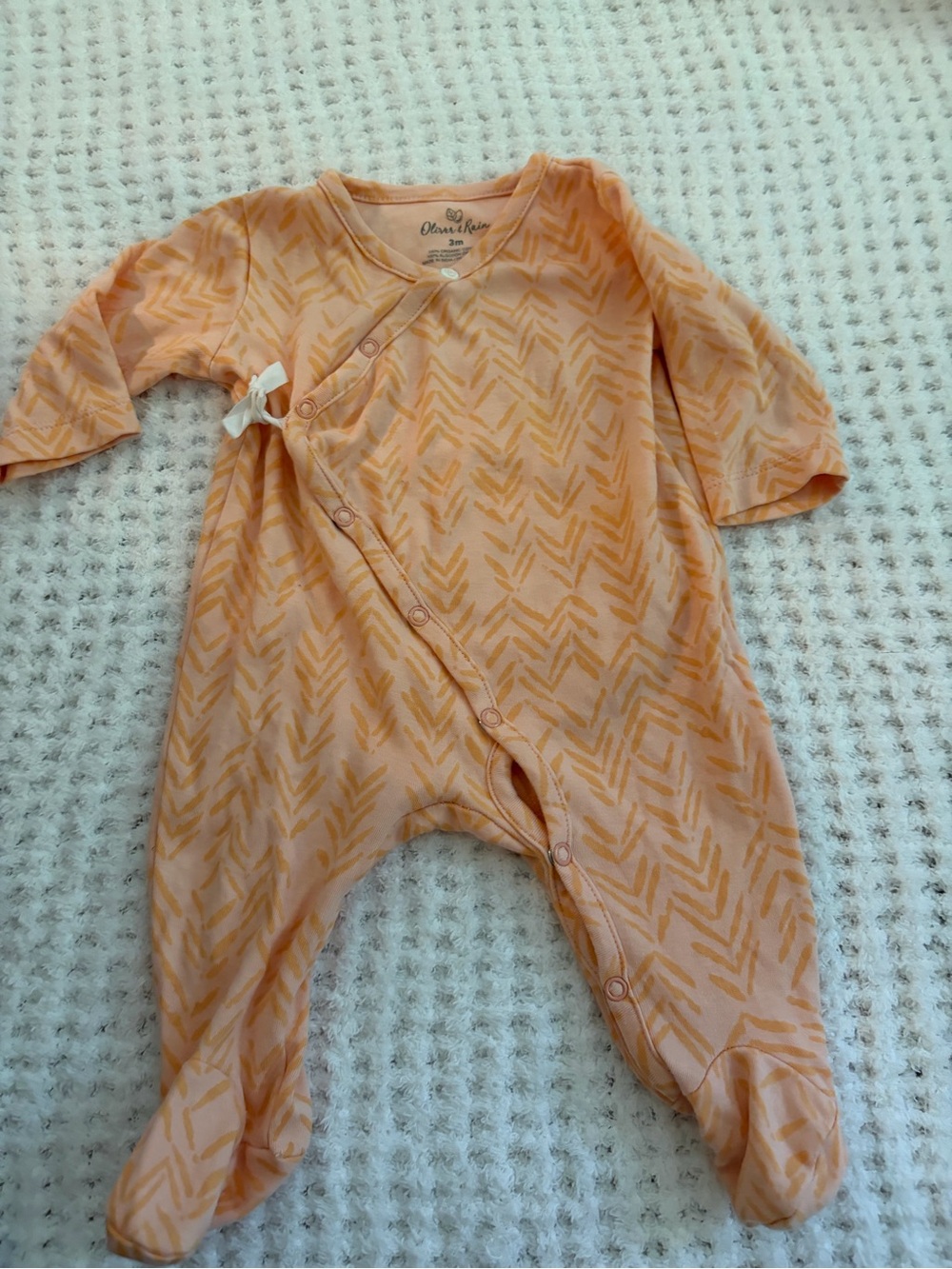 Olive & Eden Peach Chevron Footed One-Piece